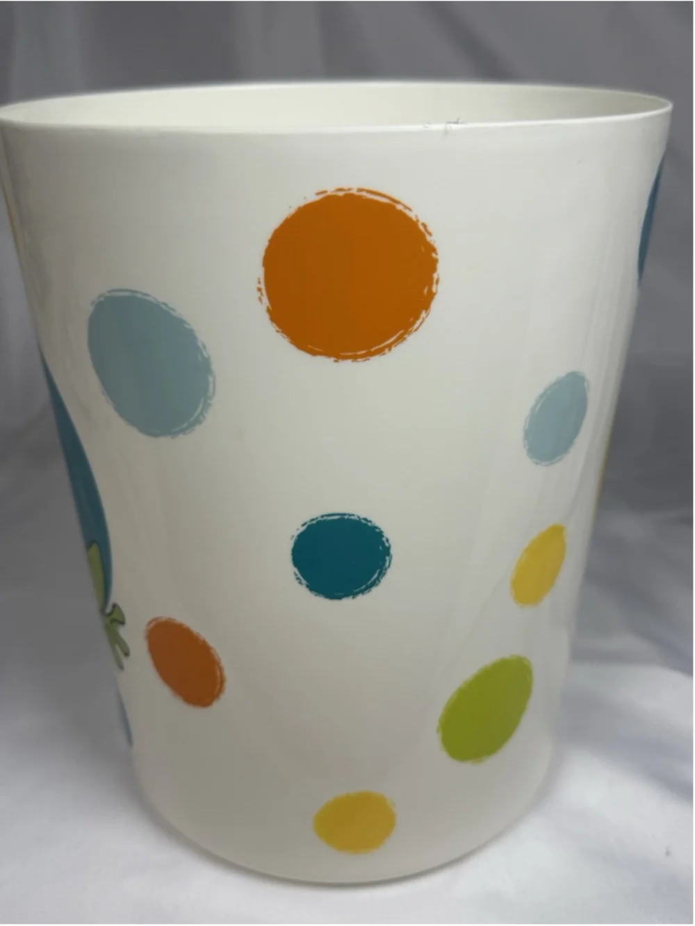 Bath in Style Frog Bathroom Wastebasket Trash Can Polka Dot Kids Bath Decor